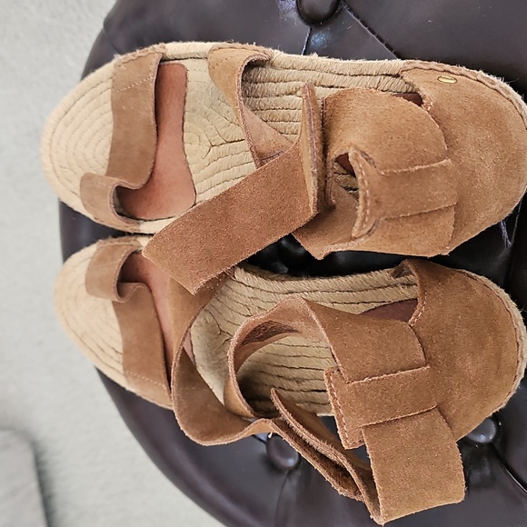 🌼HP🌼UGG Women's Mila Gladiator Espradille Chestnut Suede Sandals 8.5 - Picture 4 of 14